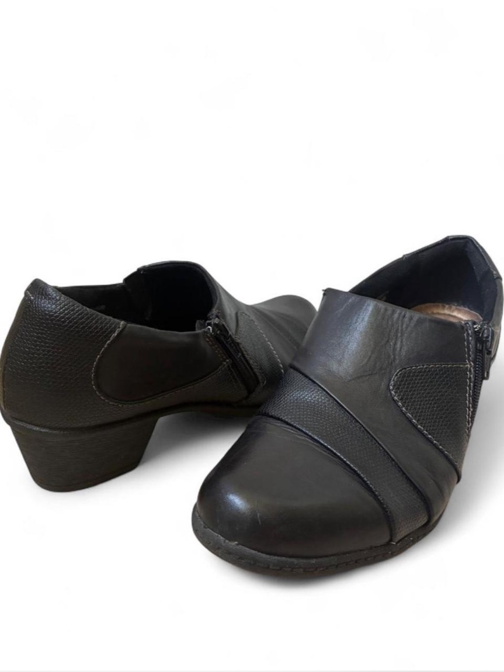 Earth Origins Monica Womens Black Leather Zipper Loafer comfort Flats Shoes 10